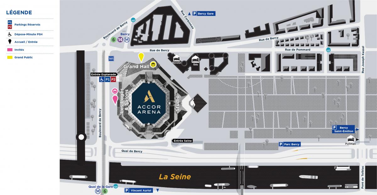 PLAN D'ACCÈS DE L'ACCOR ARENA